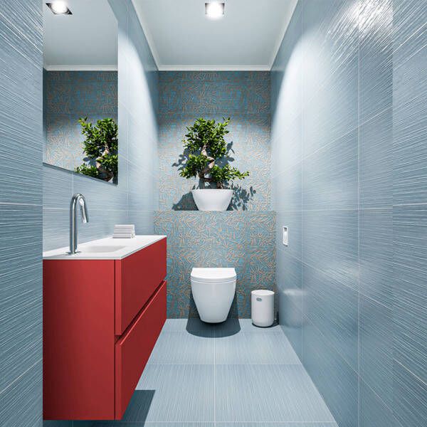 Mondiaz ADA Toiletmeubel 100x30x50cm met 1 kraangaten 2 lades fire mat Wastafel Lex links Solid Surface Zwart FK75342250