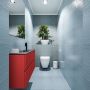 Mondiaz ADA Toiletmeubel 100x30x50cm met 1 kraangaten 2 lades fire mat Wastafel Lex midden Solid Surface Wit FK75341900 - Thumbnail 2