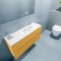 Mondiaz ADA Toiletmeubel 100x30x50cm met 1 kraangaten 2 lades ocher mat Wastafel Lex midden Solid Surface Zwart FK75342219 - Thumbnail 2