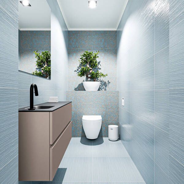 Mondiaz ADA Toiletmeubel 100x30x50cm met 1 kraangaten 2 lades smoke mat Wastafel Lex links Solid Surface Wit FK75341815