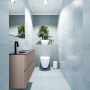 Mondiaz ADA Toiletmeubel 100x30x50cm met 1 kraangaten 2 lades smoke mat Wastafel Lex links Solid Surface Wit FK75341815 - Thumbnail 2