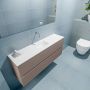 Mondiaz ADA Toiletmeubel 120x30x50cm met 0 kraangaten 2 lades smoke mat Wastafel Lex midden Solid Surface Wit FK75341820 - Thumbnail 2