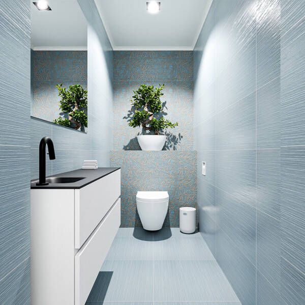 Mondiaz ADA Toiletmeubel 120x30x50cm met 1 kraangaten 2 lades talc mat Wastafel Lex links Solid Surface Zwart FK75342082