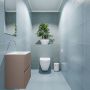 Mondiaz ADA Toiletmeubel 40x30x50cm 0 kraangaten 2 lades smoke mat wasbak links Solid surface Wit FK75341798 - Thumbnail 2