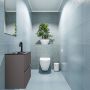 Mondiaz ADA Toiletmeubel 40x30x50cm 1 kraangat 2 lades dark grey mat wasbak links Solid surface Zwart FK75342116 - Thumbnail 2