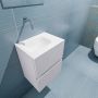 Mondiaz ADA Toiletmeubel 40x30x50cm met 0 kraangaten 2 lades cale mat Wastafel Lex links Solid Surface Zwart FK75342291 - Thumbnail 2