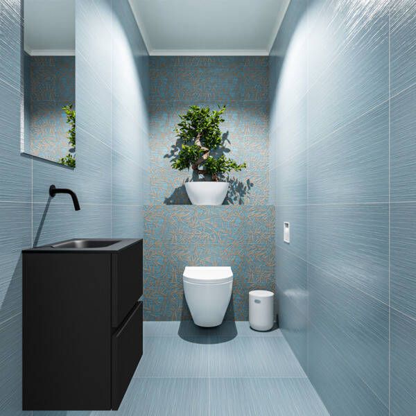 Mondiaz ADA Toiletmeubel 40x30x50cm met 0 kraangaten 2 lades urban mat Wastafel Lex midden Solid Surface Wit FK75341738 - Foto 2