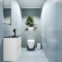 Mondiaz ADA Toiletmeubel 40x30x50cm met 1 kraangaten 2 lades talc mat Wastafel Lex links Solid Surface Zwart FK75342058 - Thumbnail 2