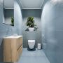 Mondiaz ADA Toiletmeubel 60x30x50cm 0 kraangaten 2 lades washed oak mat wasbak links Solid surface Wit FK75341978 - Thumbnail 2