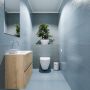 Mondiaz ADA Toiletmeubel 60x30x50cm 0 kraangaten 2 lades washed oak mat wasbak midden Solid surface Wit FK75341976 - Thumbnail 2