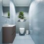 Mondiaz ADA Toiletmeubel 60x30x50cm met 0 kraangaten 2 lades dark grey mat Wastafel Lex midden Solid Surface Wit FK75341773 - Thumbnail 2