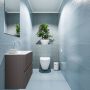 Mondiaz ADA Toiletmeubel 60x30x50cm met 0 kraangaten 2 lades dark grey mat Wastafel Lex rechts Solid Surface Zwart FK75342125 - Thumbnail 2
