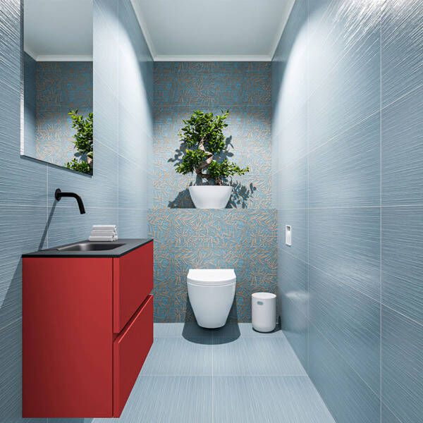Mondiaz ADA Toiletmeubel 60x30x50cm met 0 kraangaten 2 lades fire mat Wastafel Lex links Solid Surface Zwart FK75342239 - Foto 2