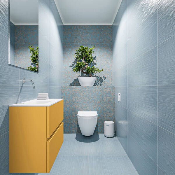 Mondiaz ADA Toiletmeubel 60x30x50cm met 0 kraangaten 2 lades ocher mat Wastafel Lex links Solid Surface Wit FK75341862