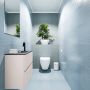 Mondiaz ADA Toiletmeubel 60x30x50cm met 1 kraangaten 2 lades linen mat Wastafel Lex rechts Solid Surface Zwart FK75342269 - Thumbnail 2