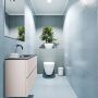 Mondiaz ADA Toiletmeubel 80x30x50cm met 0 kraangaten 2 lades linen mat Wastafel Lex midden Solid Surface Wit FK75341924 - Thumbnail 2