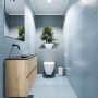 Mondiaz ADA Toiletmeubel 80x30x50cm met 0 kraangaten 2 lades washed oak mat Wastafel Lex links Solid Surface Zwart FK75342332 - Thumbnail 2