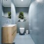Mondiaz ADA Toiletmeubel 80x30x50cm met 0 kraangaten 2 lades washed oak mat Wastafel Lex midden Solid Surface Wit FK75341982 - Thumbnail 2