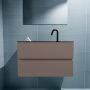 Mondiaz ADA Toiletmeubel 80x30x50cm met 1 kraangaten 2 lades smoke mat Wastafel Lex midden Solid Surface Zwart FK75342155 - Thumbnail 2