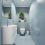 Mondiaz ADA Toiletmeubel 80x30x50cm met 1 kraangaten 2 lades talc mat Wastafel Lex links Solid Surface Zwart FK75342070 - Thumbnail 2