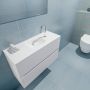 Mondiaz ADA Toiletmeubel 80x30x50cm met 1 kraangaten 2 lades talc mat Wastafel Lex midden Solid Surface Zwart FK75342068 - Thumbnail 2