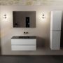 Mondiaz Aivy badmeubelset 100x45x50cm 0 kraangaten 1 wasbak urban Solid surface Midden 2 lades Zonder spiegel MDF Talc AIVY80115 - Thumbnail 2