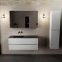 Mondiaz AIVY 120cm badmeubel Talc wastafel Urban solid surface links zonder kraangat met spiegelkast (AI-351631URBAN-NO AI-M120TALI AI-C120TAMI) - Thumbnail 2