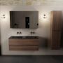 Mondiaz Aivy badmeubelset 120x45x50cm 0 kraangaten 2 wasbakken urban Solid surface Links en rechts 2 lades Met spiegelkast Melamine Mocha AIVY80420 - Thumbnail 2