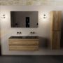 Mondiaz Aivy badmeubelset 120x45x50cm 0 kraangaten 2 wasbakken urban Solid surface Links en rechts 2 lades Met spiegel Melamine Chai AIVY80273 - Thumbnail 2