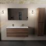 Mondiaz Aivy badmeubelset 120x45x50cm 2 kraangaten 2 wasbakken talc Solid surface Links en rechts 2 lades Met spiegel Melamine Mocha AIVY80196 - Thumbnail 2