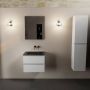 Mondiaz AIVY 60cm badmeubel Talc wastafel Urban solid surface midden zonder kraangat met spiegel (AI-351111URBAN-NO AI-M60TAMI AI-S60X70) - Thumbnail 2