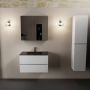 Mondiaz AIVY 80cm badmeubel Talc wastafel Urban solid surface midden 1 kraangat met spiegelkast (AI-351171URBAN-SI AI-M80TAMI AI-C80TAMI) - Thumbnail 2