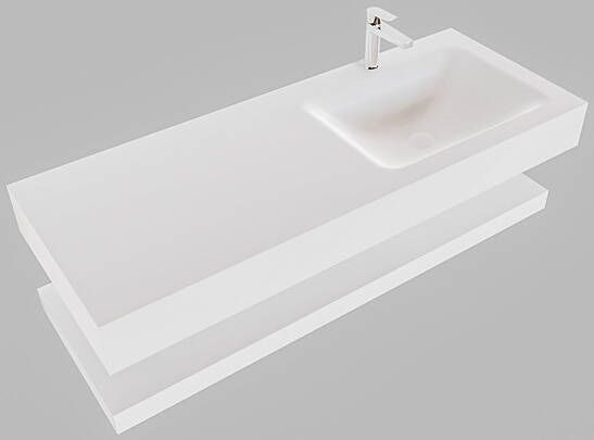 Aqua Splash Badkamermeubel AQS Ibiza 120 cm met Planchet Solid Surface Mat Zwart Badmeubel Ibiza 120 cm Solid Surface Planchet Spoelbak Midden Mat - Foto 2