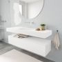 Aqua Splash Badkamermeubel AQS Ibiza 150 cm Soft-Close Lade Solid Surface Wastafel Mat Wit Badmeubel Ibiza 150 cm Spoelbak Midden Mat Wit (0 - Thumbnail 1