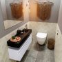 Mondiaz ANDOR Toiletmeubel 100x30x30cm met 1 kraangaten 1 lades cale mat Wastafel Lex rechts Solid Surface Zwart FK75343702 - Thumbnail 2