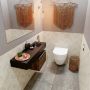 Mondiaz ANDOR Toiletmeubel 100x30x30cm met 1 kraangaten 1 lades dark brown mat Wastafel Lex rechts Solid Surface Wit FK75343412 - Thumbnail 2