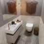 Mondiaz ANDOR Toiletmeubel 100x30x30cm met 1 kraangaten 1 lades smoke mat Wastafel Lex links Solid Surface Zwart FK75343555 - Thumbnail 2
