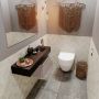 Mondiaz ANDOR Toiletmeubel 100x30x30cm met 1 kraangaten 1 lades smoke mat Wastafel Lex rechts Solid Surface Wit FK75343209 - Thumbnail 2