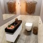 Mondiaz ANDOR Toiletmeubel 100x30x30cm met 1 kraangaten 1 lades talc mat Wastafel Lex midden Solid Surface Zwart FK75343466 - Thumbnail 2