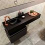 Mondiaz ANDOR Toiletmeubel 100x30x30cm met 1 kraangaten 1 lades urban mat Wastafel Lex links Solid Surface Zwart FK75343497 - Thumbnail 2