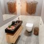 Mondiaz ANDOR Toiletmeubel 100x30x30cm met 1 kraangaten 1 lades washed oak mat Wastafel Lex rechts Solid Surface Zwart FK75343731 - Thumbnail 2
