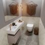 Mondiaz ANDOR Toiletmeubel 120x30x30cm met 1 kraangaten 1 lades smoke mat Wastafel Lex links Solid Surface Wit FK75343213 - Thumbnail 2