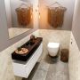 Mondiaz ANDOR Toiletmeubel 120x30x30cm met 1 kraangaten 1 lades talc mat Wastafel Lex midden Solid Surface Zwart FK75343472 - Thumbnail 2