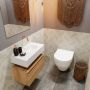 Mondiaz ANDOR Toiletmeubel 60x30x30cm met 0 kraangaten 1 lades washed oak mat Wastafel Lex rechts Solid Surface Zwart FK75343720 - Thumbnail 2
