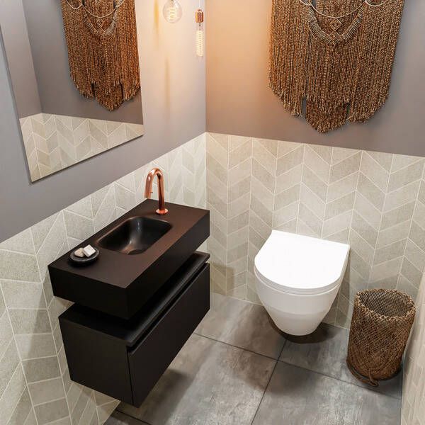 Mondiaz ANDOR Toiletmeubel 60x30x30cm met 1 kraangaten 1 lades urban mat Wastafel Lex midden Solid Surface Wit FK75343135 - Foto 2