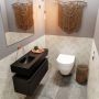 Mondiaz ANDOR Toiletmeubel 80x30x30cm met 0 kraangaten 1 lades urban mat Wastafel Lex links Solid Surface Wit FK75343144 - Thumbnail 2