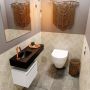 Mondiaz ANDOR Toiletmeubel 80x30x30cm met 1 kraangaten 1 lades talc mat Wastafel Lex links Solid Surface Zwart FK75343462 - Thumbnail 2