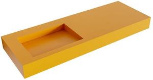 Mondiaz AVON Ocher vrijhangende wastafel 130cm links rand 12cm XM21027Ocher