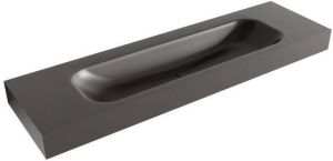 Mondiaz BIG LARGE Darkgrey vrijhangende wastafel 160cm midden rand 12cm XM49694Darkgrey