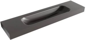 Mondiaz BIG LARGE Darkgrey vrijhangende wastafel 180cm midden rand 12cm XM49696Darkgrey
